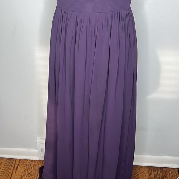 Jenny Yoo Collection Deep Purple Maxi Strapless Wedding Dress Size 10 - Picture 7 of 8